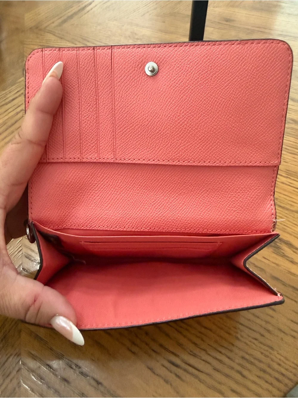 Coach Coral Stud Snap Wallet NWOT